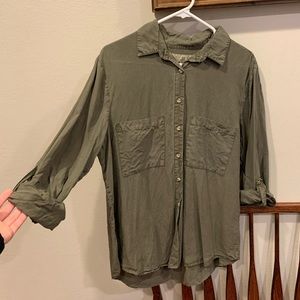 Thread &Supply button up down oversized moto shirt